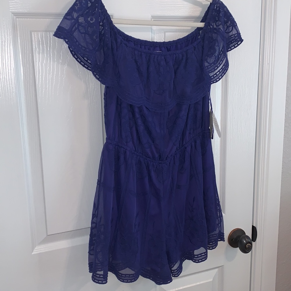 💠NWT Lace overlay Alter’d State romper - royal/purple